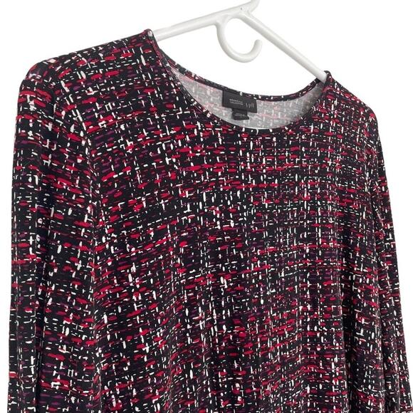 J. JILL NWOT Wearever Collection Soft Stretch Jersey Tunic Size L Burgundy Black - Picture 2 of 7